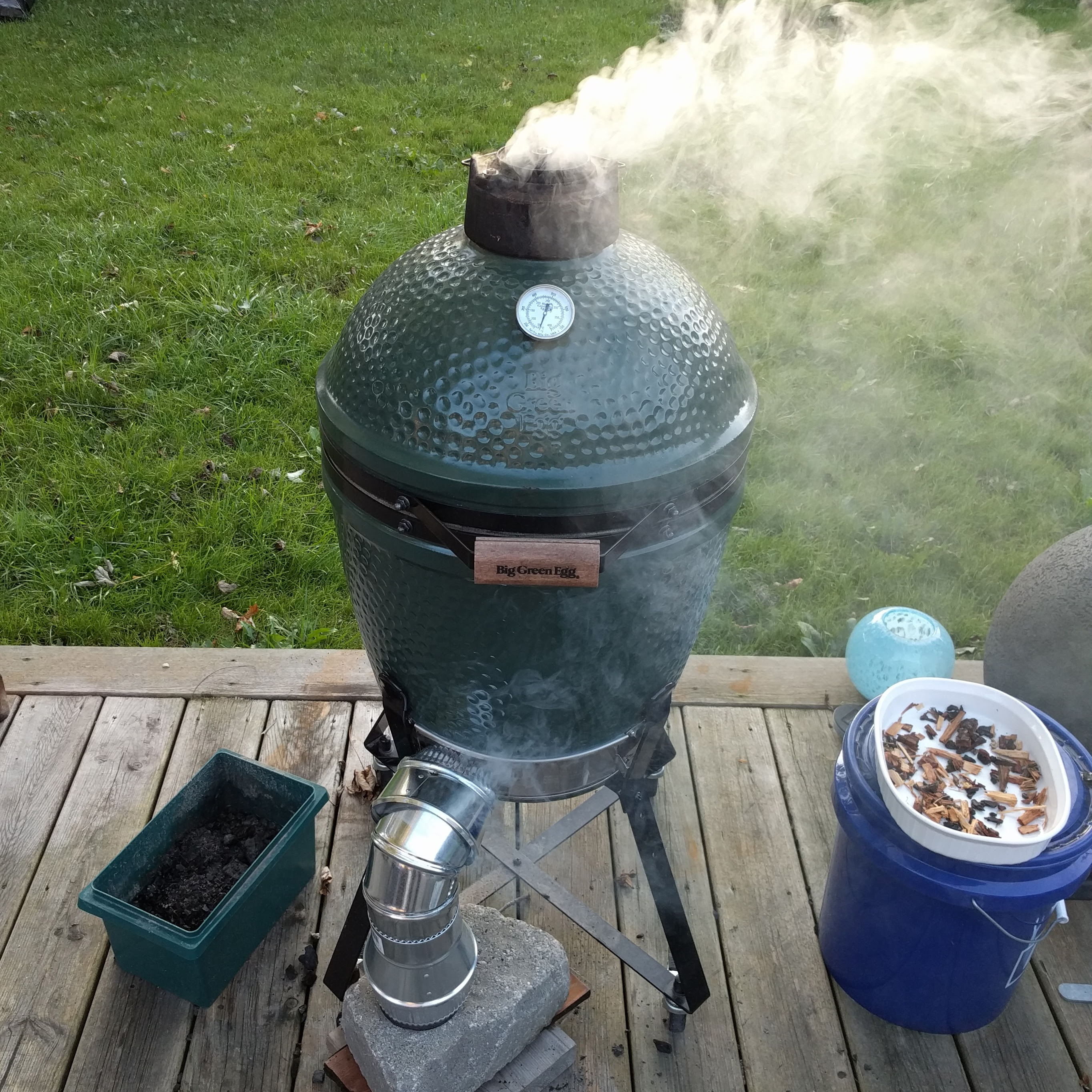 My first Kamado grill, the Big Green Egg.