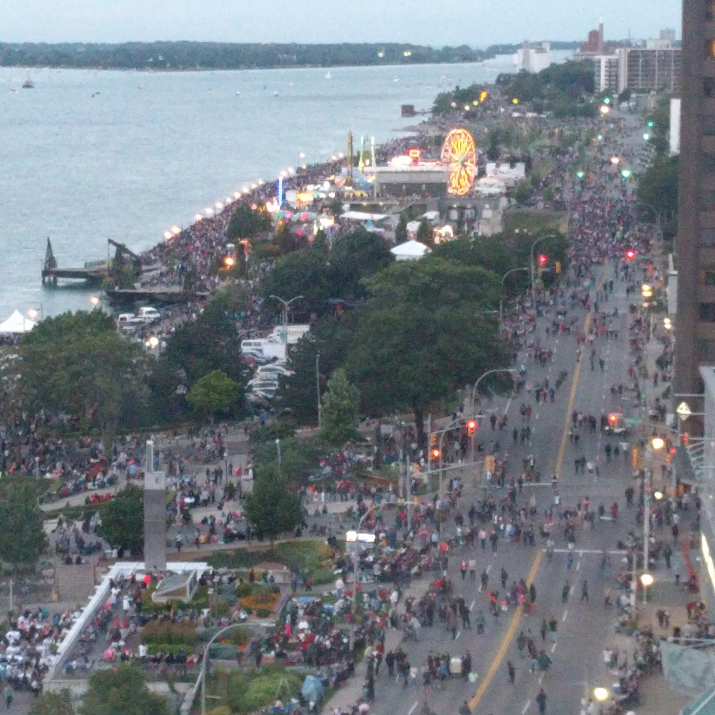 A terrible photo of downtown Windsor during the Freedom Day festivities