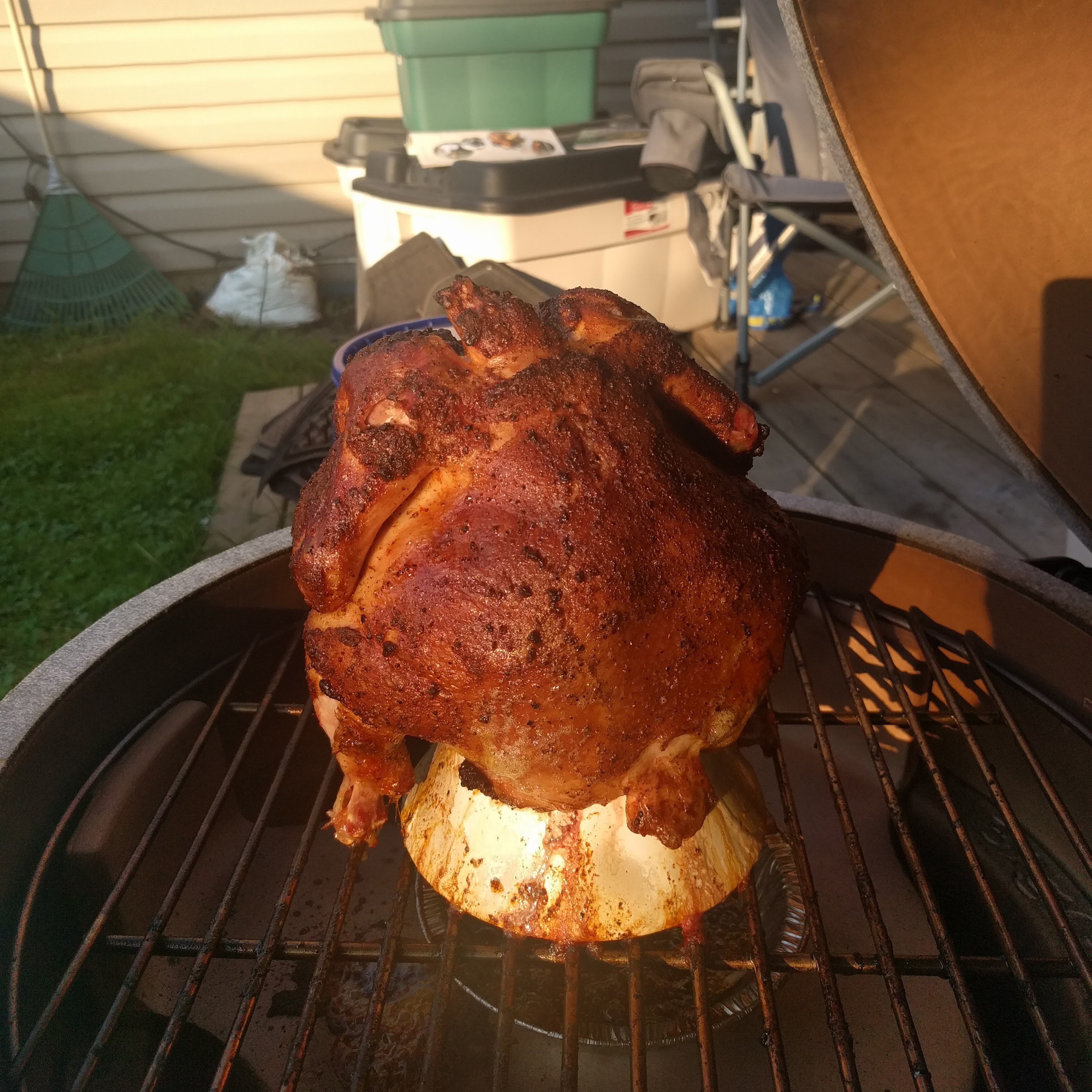 A smoked chicken I made.