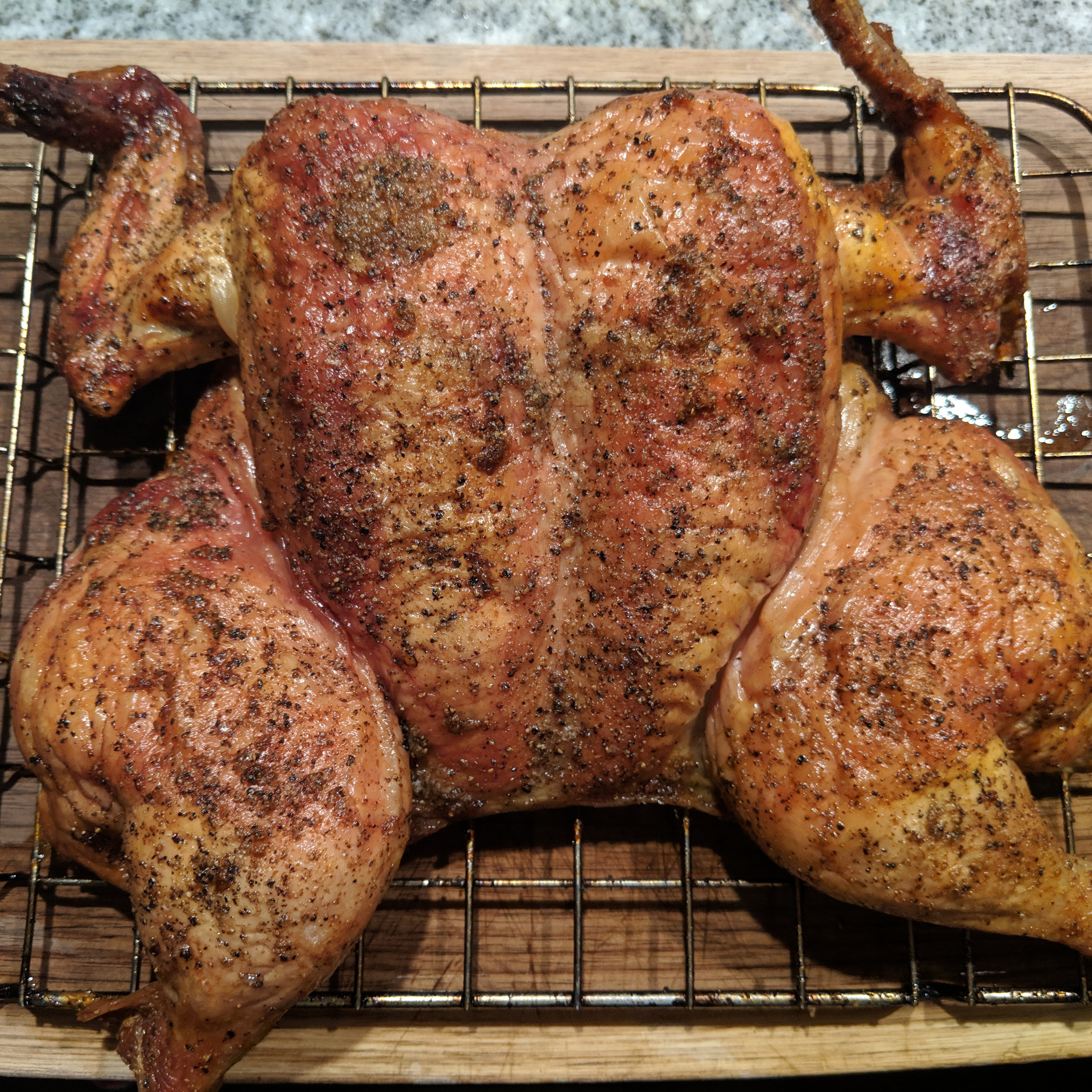 A smoked chicken, one of my earliest.
