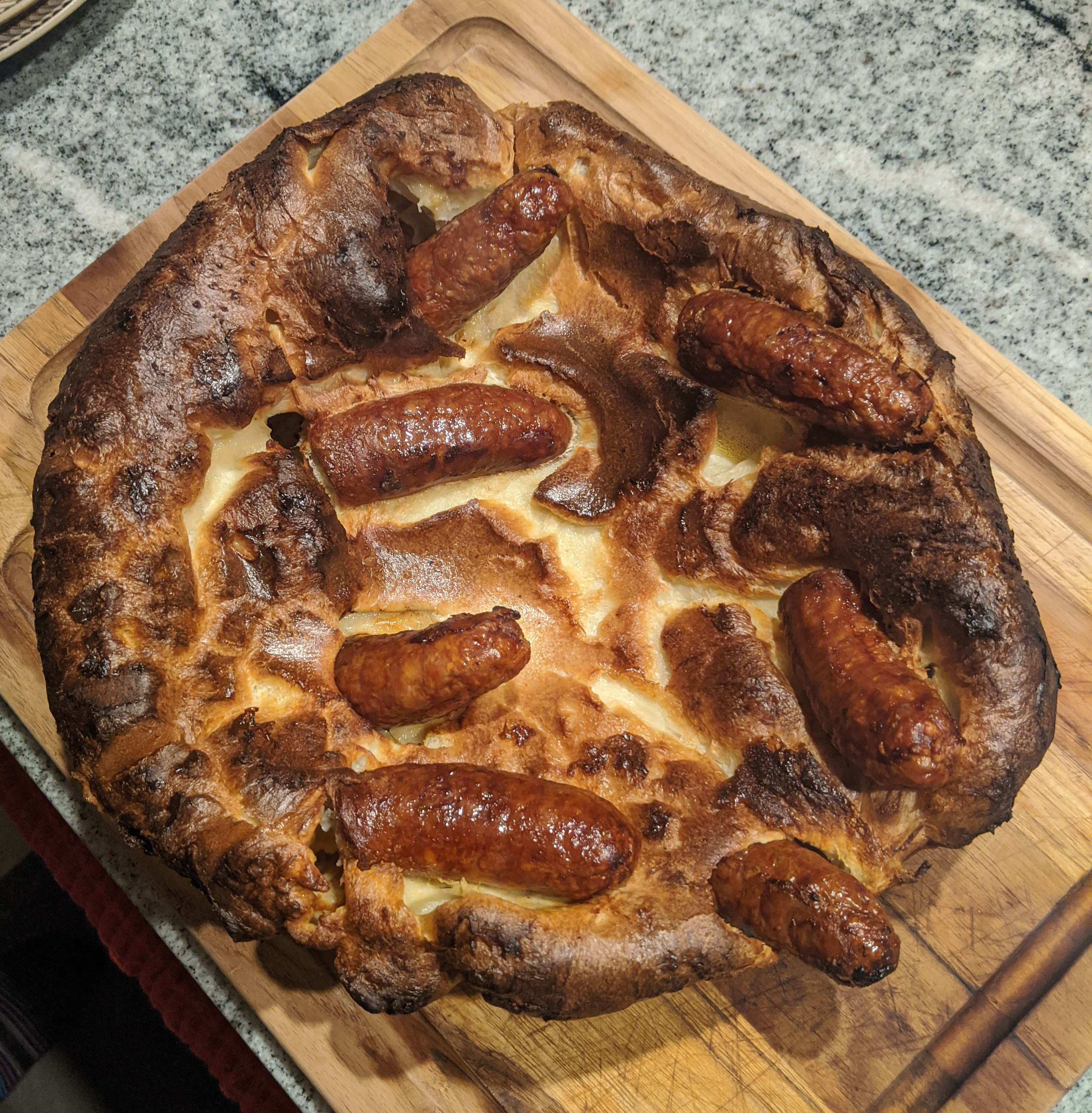 Toad in the Hole, an English 'delicacy'.