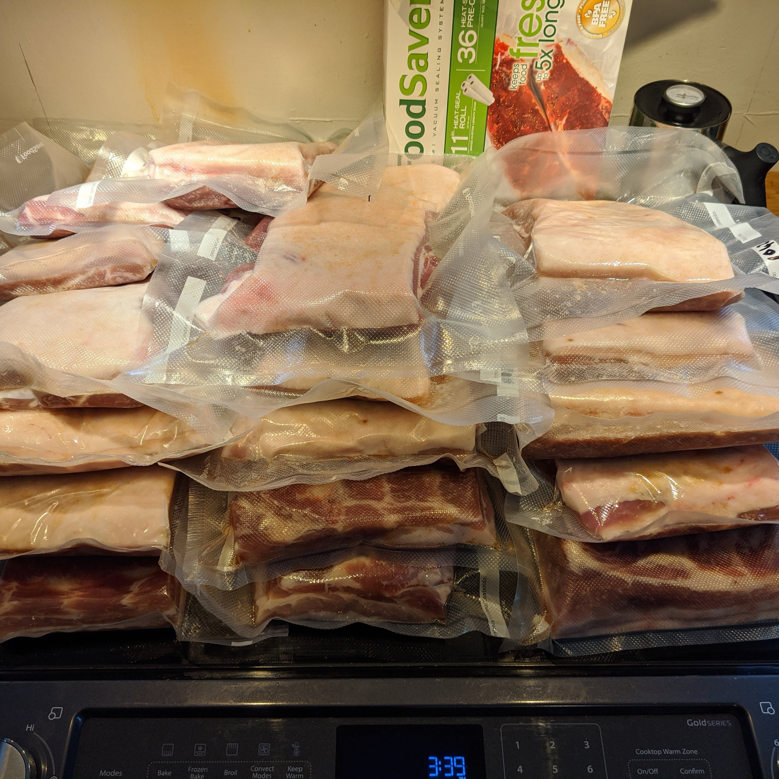 A boatload of homemade bacon.