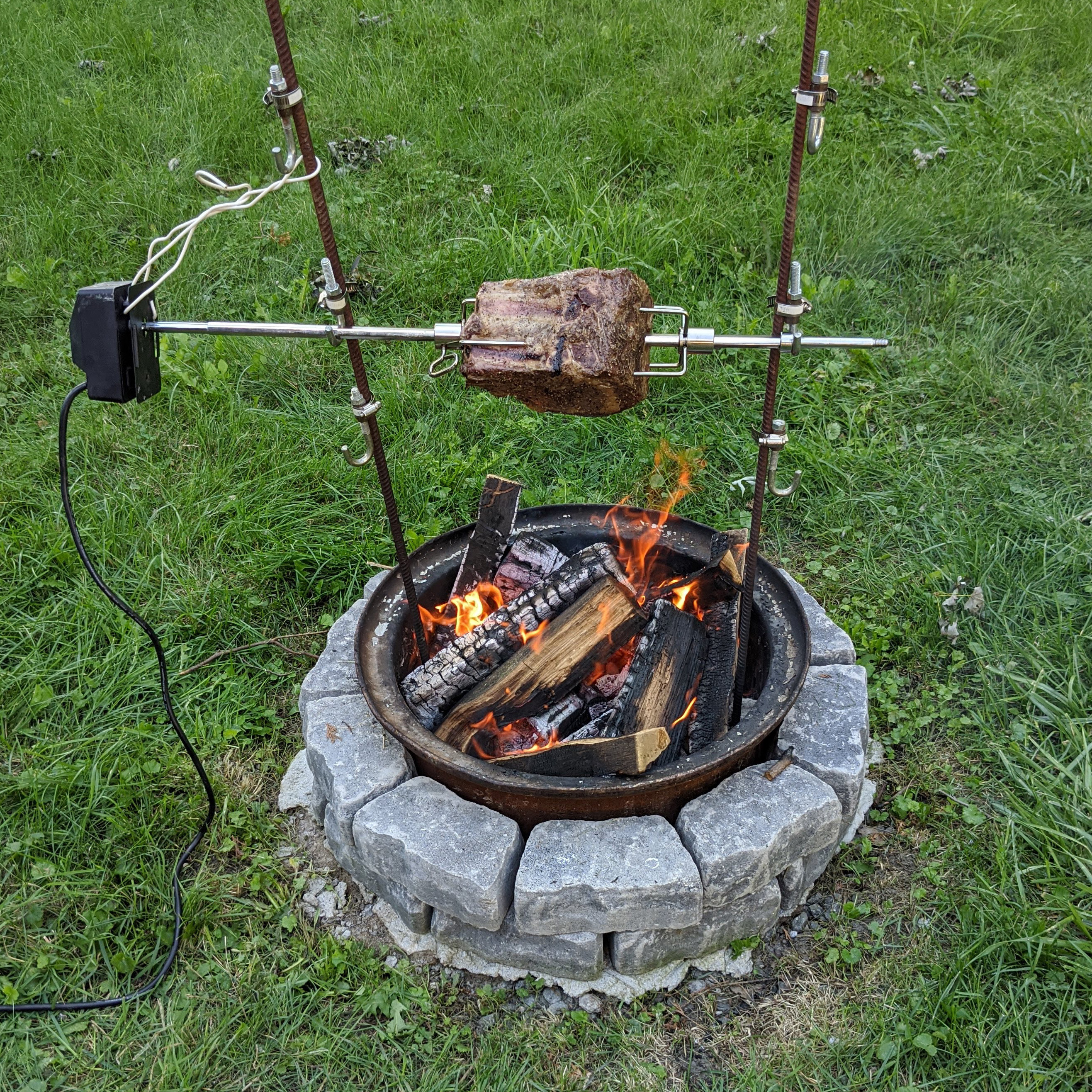 My redneck engineering firepit in action.