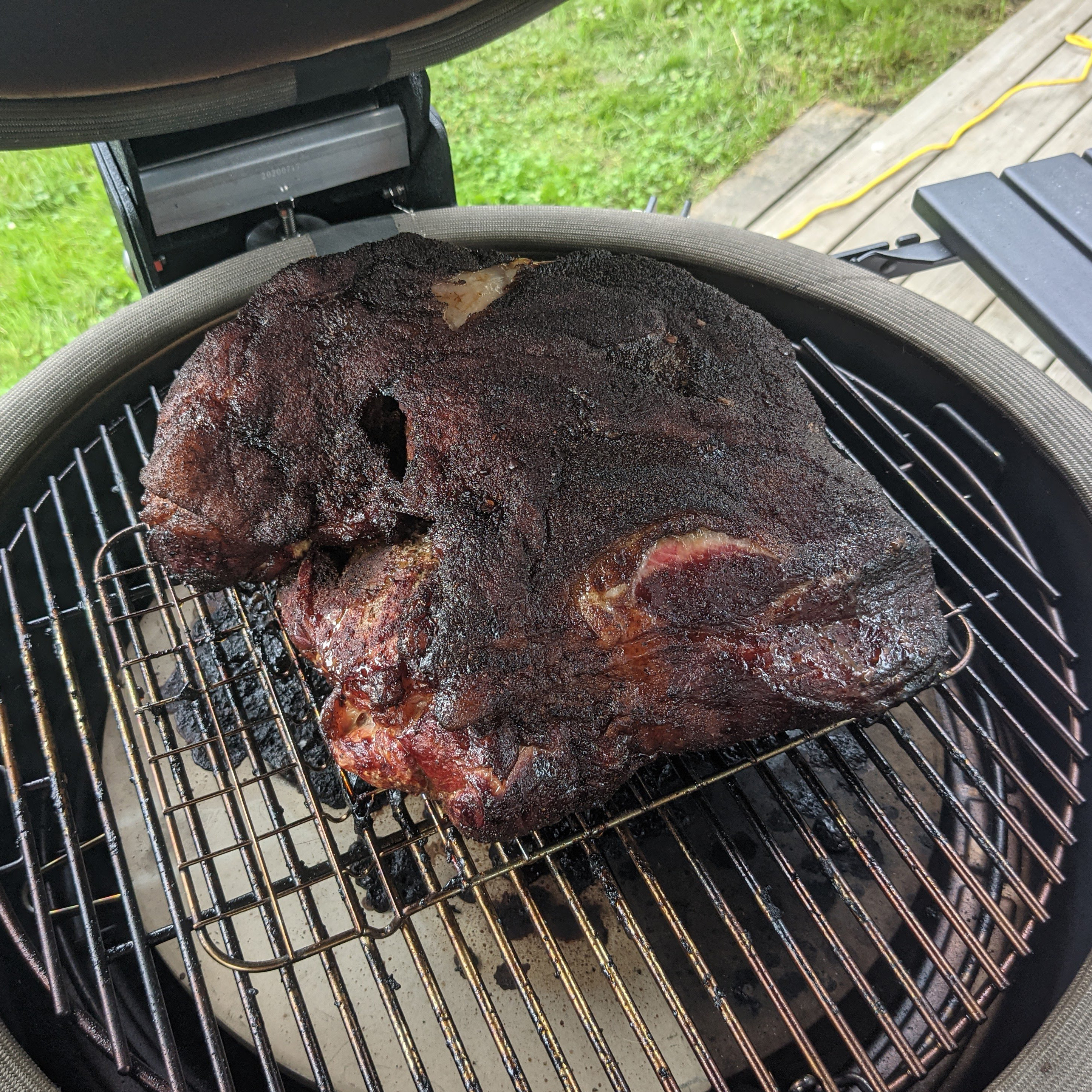 The first pulled pork shoulder I ever smoked.
